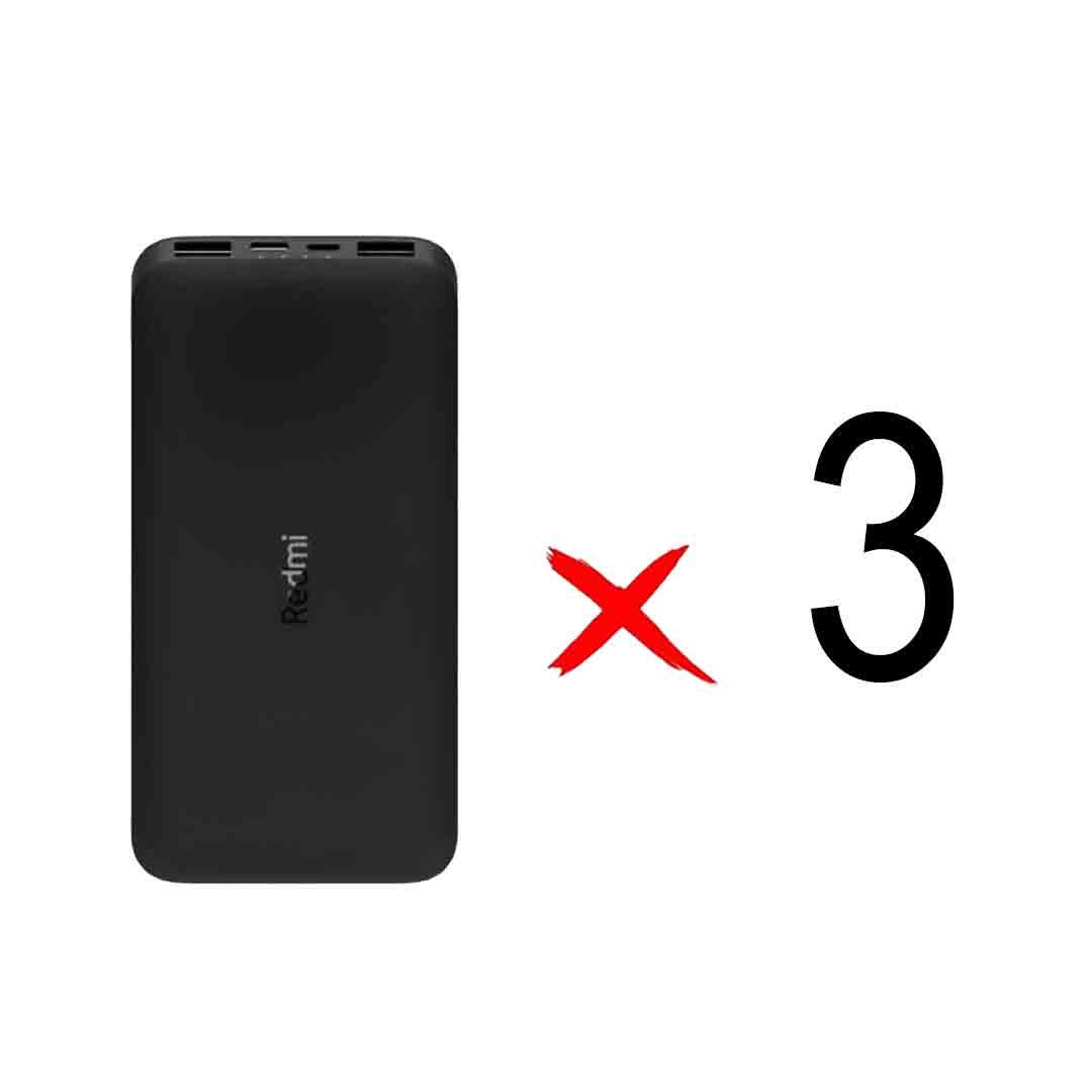 پاوربانک Xiaomi 18W 20000mAh مدل Redmi PB200LZM - مشکی - MMS - High Copy (گارانتی شش ماهه YA) (بسته 3 عددی)